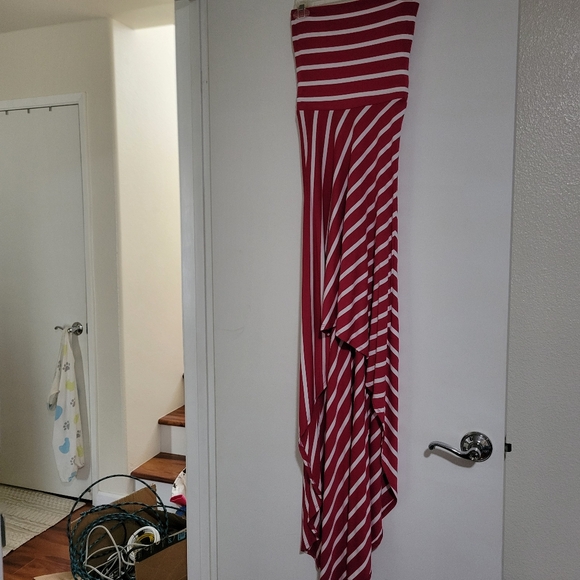 Bebe Pink and White Striped Convertible Dress/Skirt - Picture 2 of 3